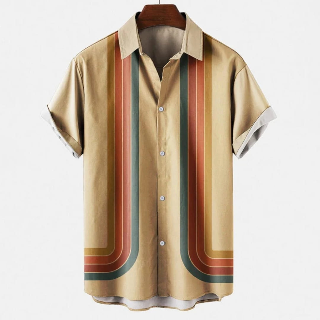 James Men’s Short Sleeve Shirt – Lyocell Blend with Relaxed Summer Fit