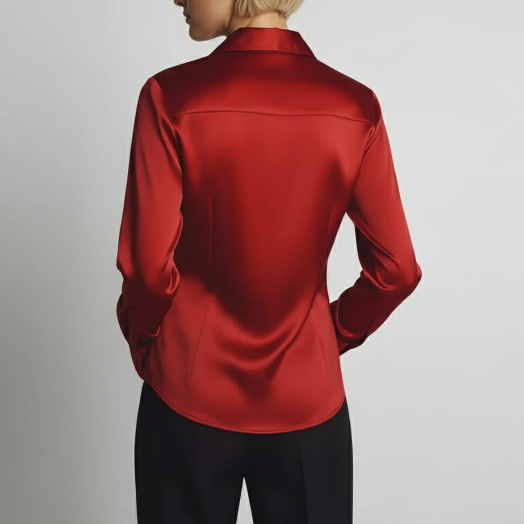 Bella Satin Shirt – Elegant Collared Women’s Blouse