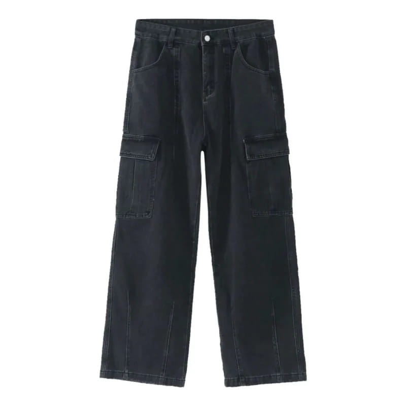 Armano Cotton Blend Straight Cargo Pants Relaxed Utility Casual Trousers