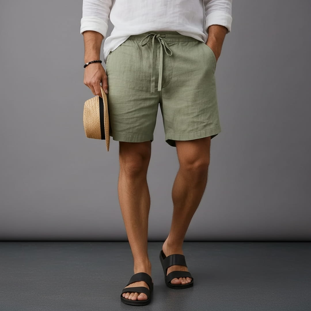 Luca Cotton Linen Blend Shorts – Relaxed Fit Breathable Summer Shorts