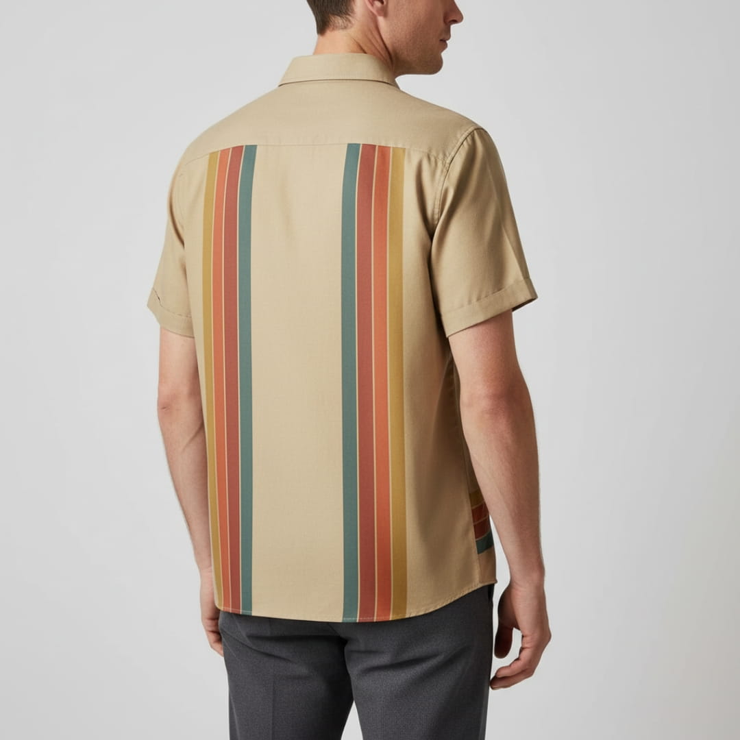 James Men’s Short Sleeve Shirt – Lyocell Blend with Relaxed Summer Fit