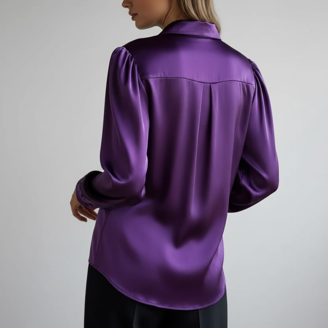 Bella Satin Shirt – Elegant Collared Women’s Blouse