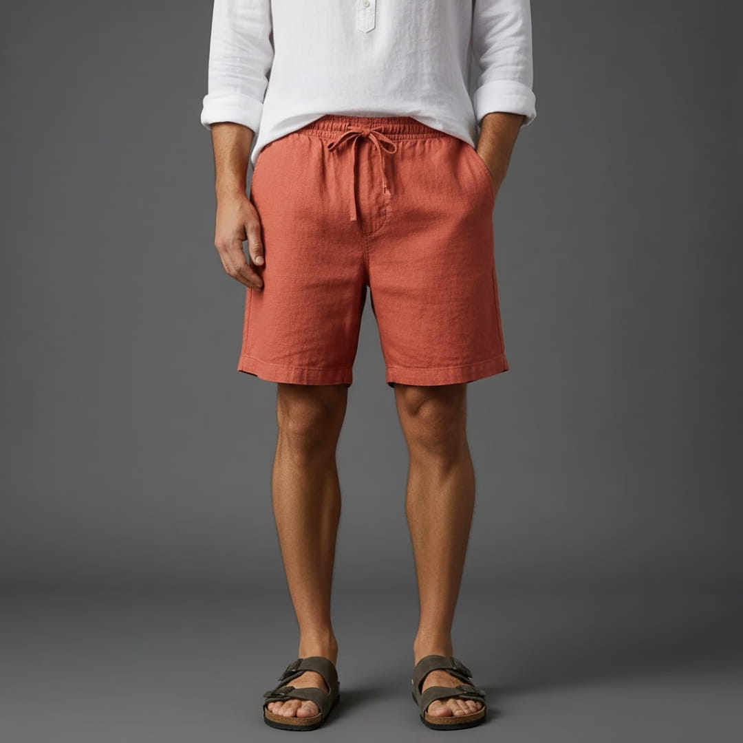 Luca Cotton Linen Blend Shorts – Relaxed Fit Breathable Summer Shorts