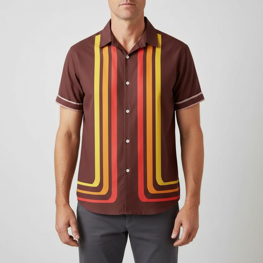 James Men’s Short Sleeve Shirt – Lyocell Blend with Relaxed Summer Fit
