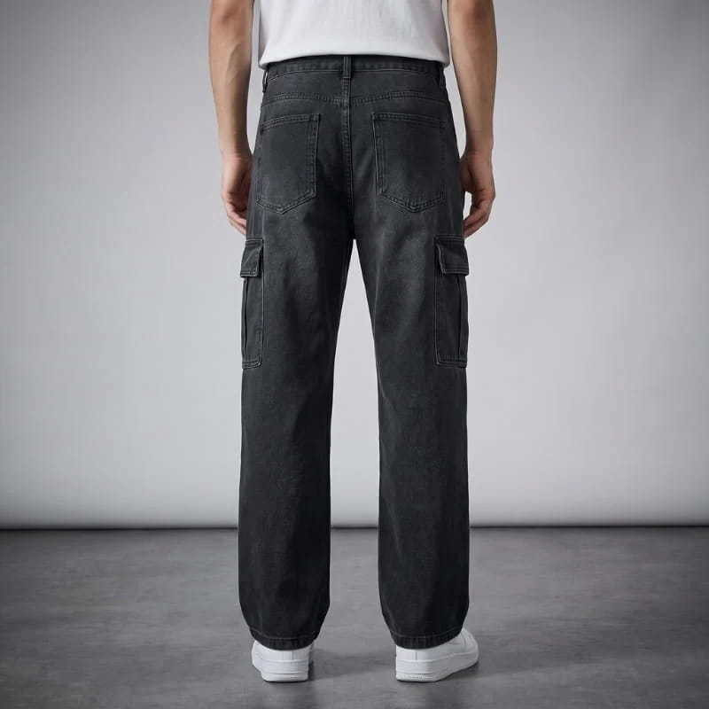 Armano Cotton Blend Straight Cargo Pants Relaxed Utility Casual Trousers