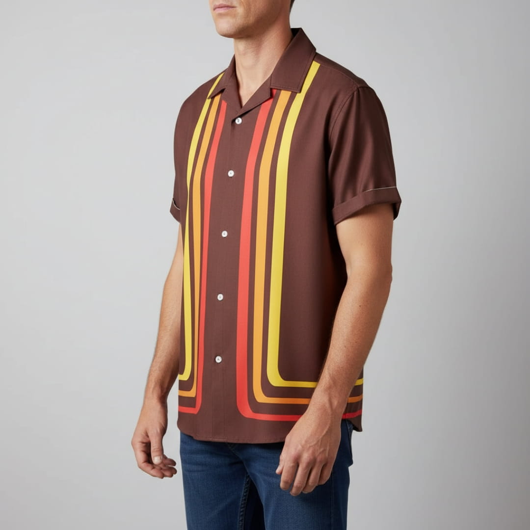 James Men’s Short Sleeve Shirt – Lyocell Blend with Relaxed Summer Fit