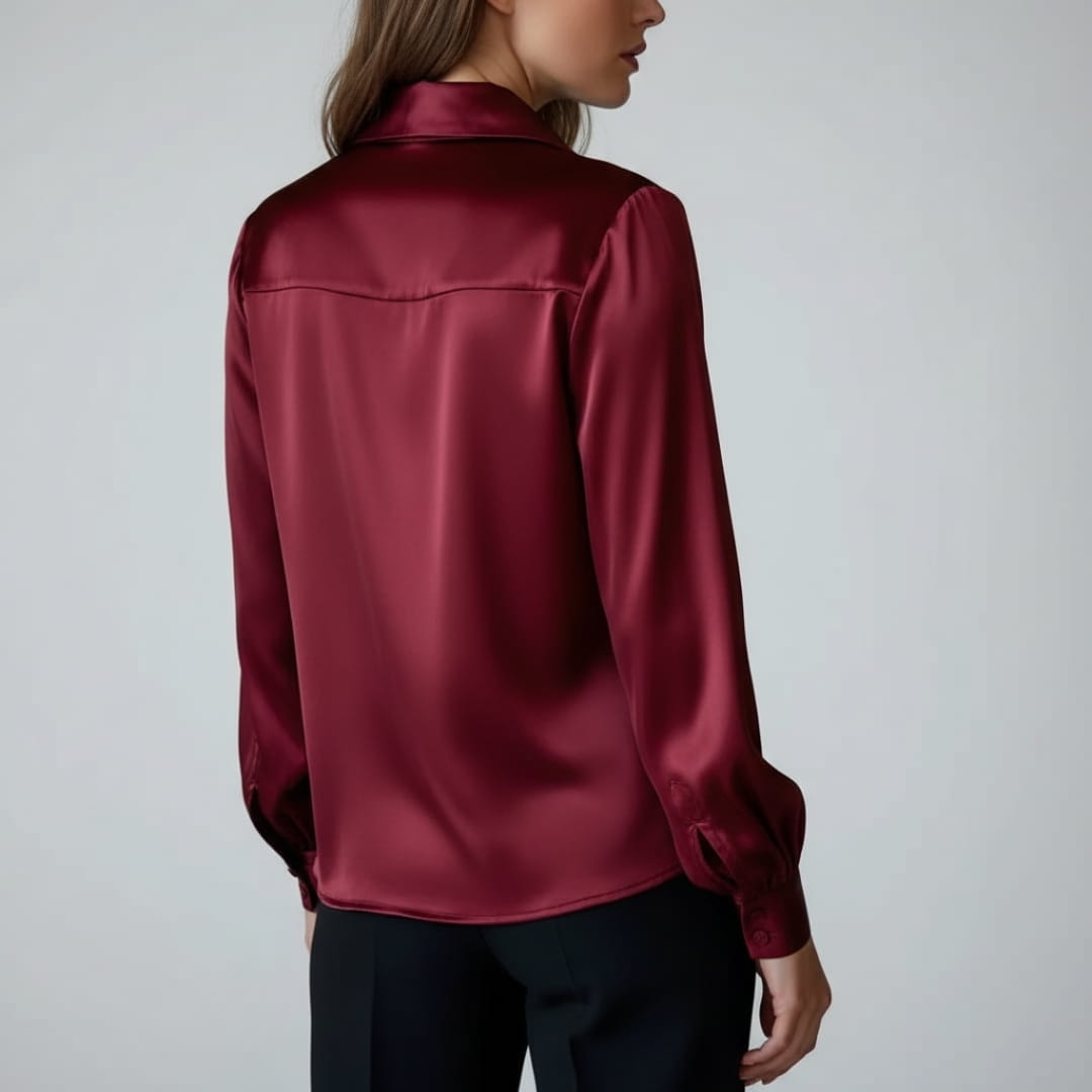 Bella Satin Shirt – Elegant Collared Women’s Blouse
