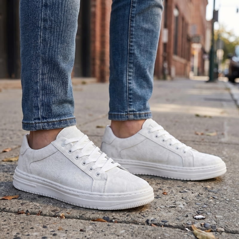 Olivier Cowhide Leather Classic Trainers – Clean-Lined Casual Shoes