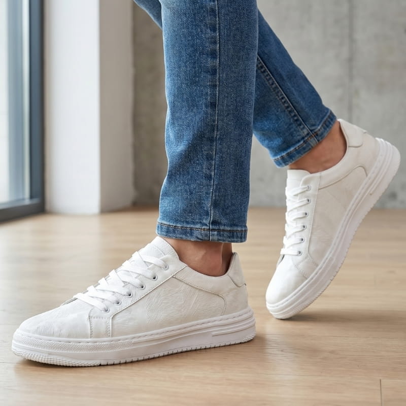 Olivier Cowhide Leather Classic Trainers – Clean-Lined Casual Shoes