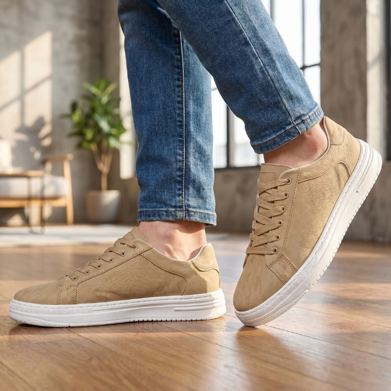 Olivier Cowhide Leather Classic Trainers – Clean-Lined Casual Shoes
