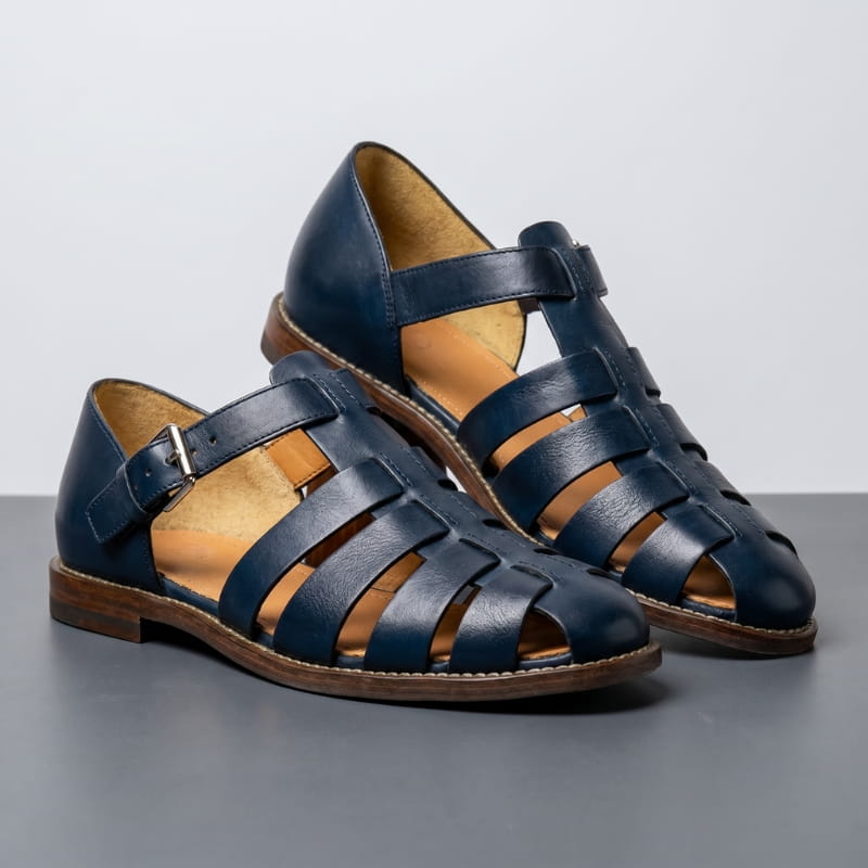 Marco Leather Fisherman Sandals – Closed-Toe Breathable Buckled Summer Footwear