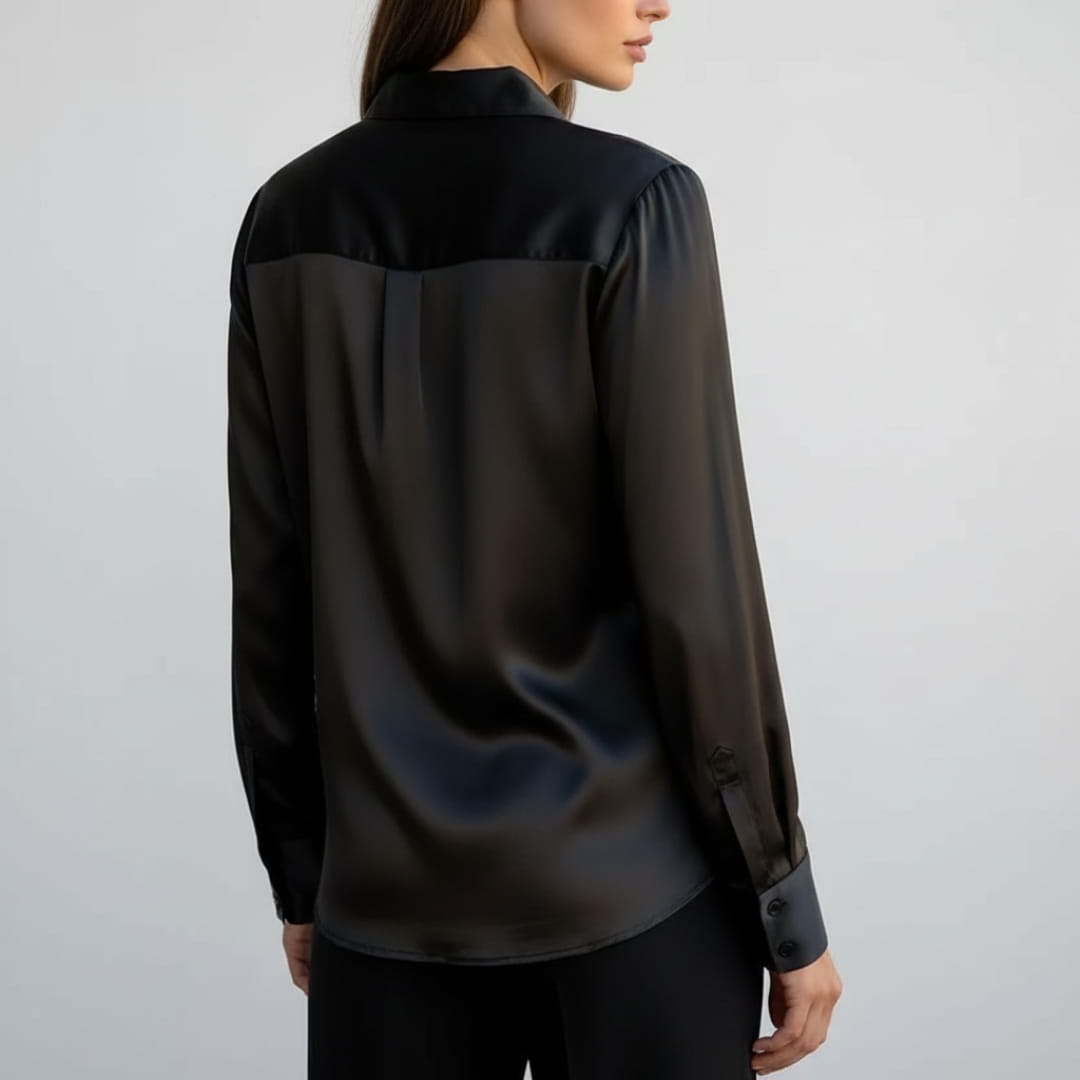 Bella Satin Shirt – Elegant Collared Women’s Blouse