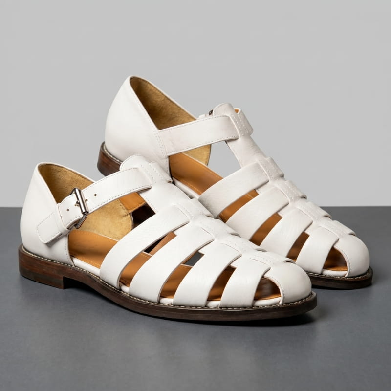 Marco Leather Fisherman Sandals – Closed-Toe Breathable Buckled Summer Footwear
