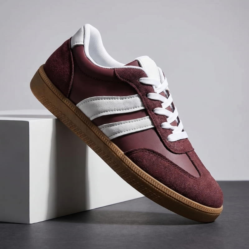 Donatella Leather Vintage Sneakers – Cushioned Suede Lightweight Casual Shoes