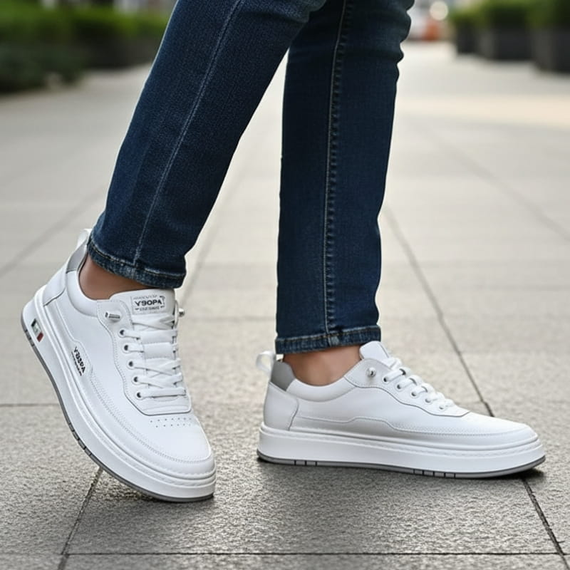 Giovanni Leather Casual Trainers – Cushioned Lightweight Streetwear Shoes