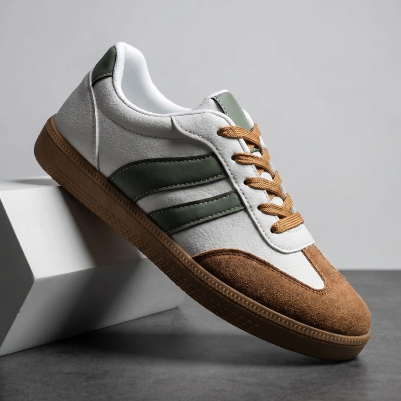Donatella Leather Vintage Sneakers – Cushioned Suede Lightweight Casual Shoes