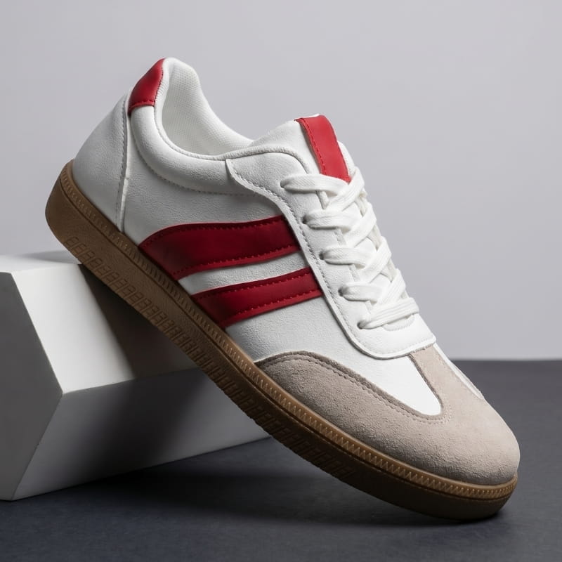 Donatella Leather Vintage Sneakers – Cushioned Suede Lightweight Casual Shoes