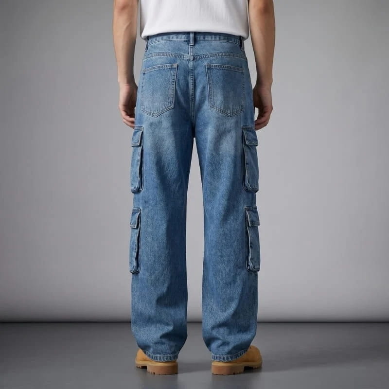 Brian Washed Cotton Cargo Pants – Multi-Pocket Relaxed Utility Jeans