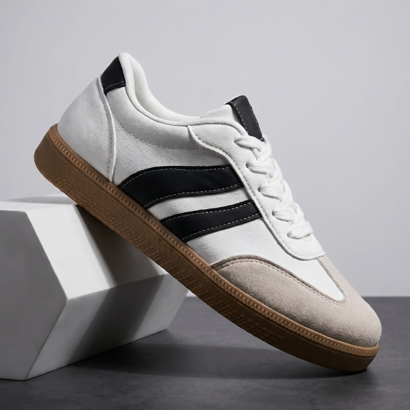 Donatella Leather Vintage Sneakers – Cushioned Suede Lightweight Casual Shoes