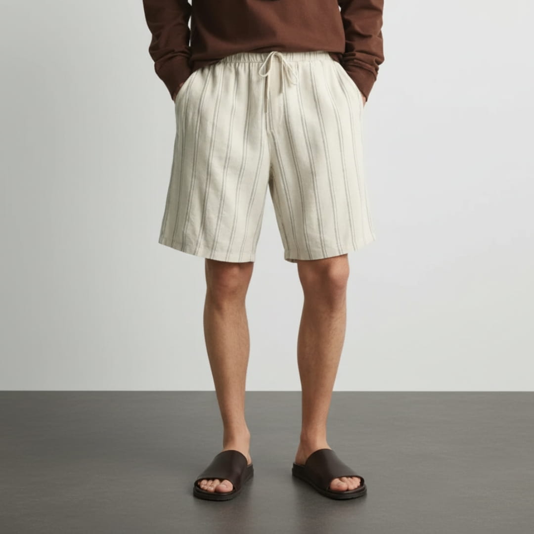 Sandro Men’s Linen Shorts – Lightweight Relaxed Fit for Summer Comfort