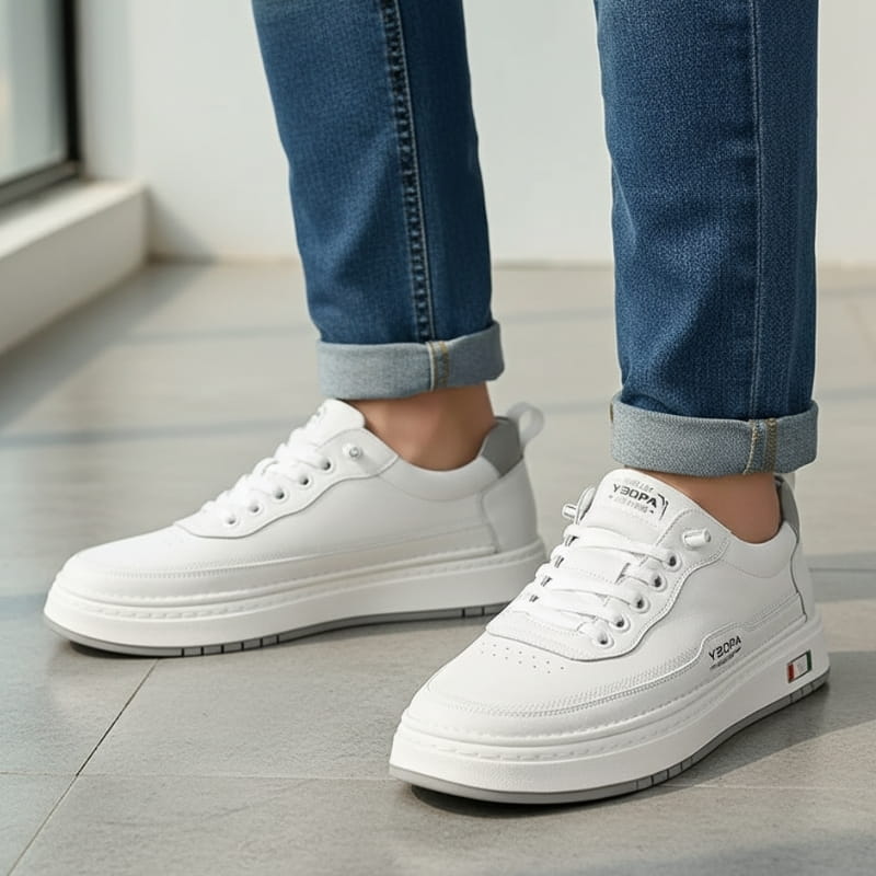 Giovanni Leather Casual Trainers – Cushioned Lightweight Streetwear Shoes