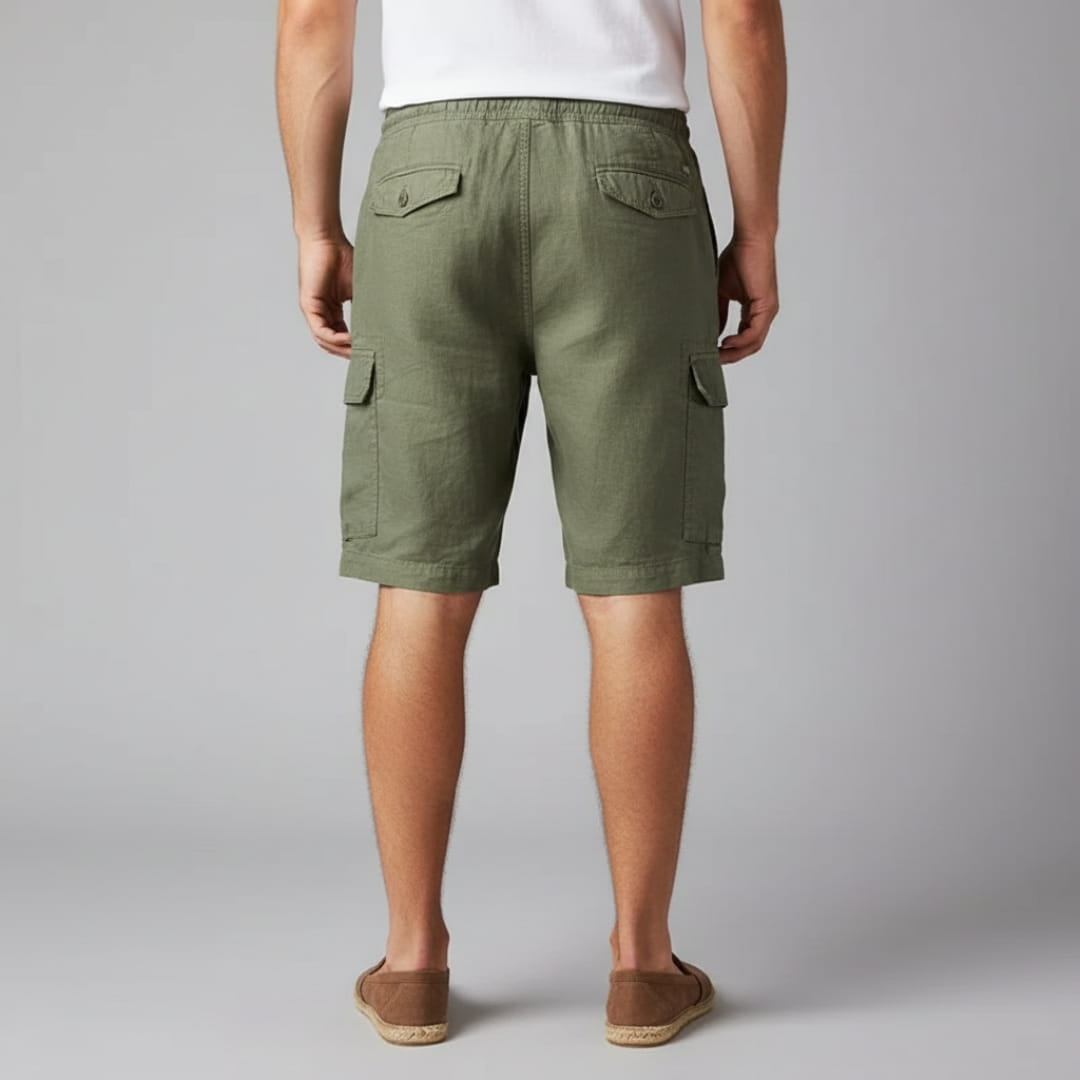 Adrian Cotton Linen Cargo Shorts – Relaxed Fit Breathable Summer Shorts