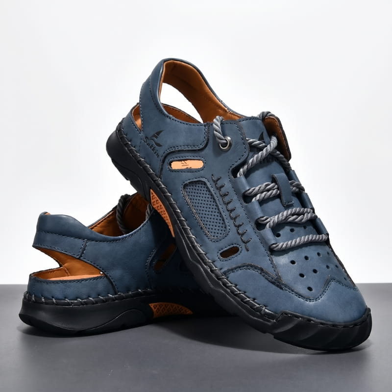 Vittorio Nubuck Leather Fisherman Sandals – Perforated Cushioned Lightweight Footwear