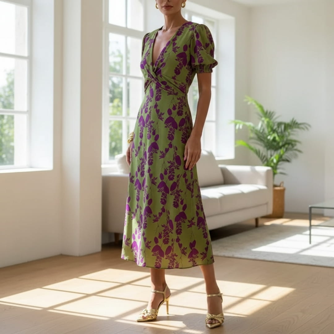 Liora Breeze Lightweight Cotton Midi Dress – Breathable Summer Casual Elegance