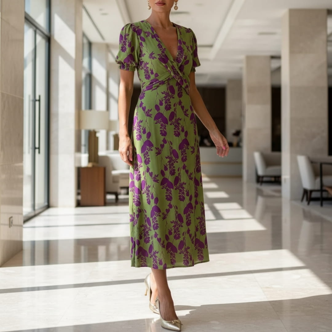 Liora Breeze Lightweight Cotton Midi Dress – Breathable Summer Casual Elegance