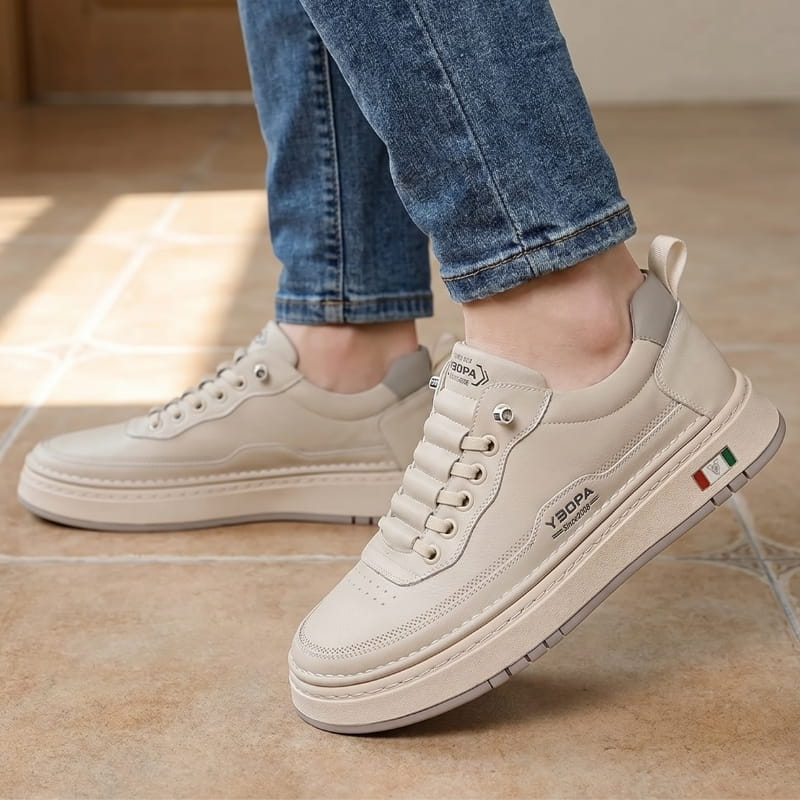 Giovanni Leather Casual Trainers – Cushioned Lightweight Streetwear Shoes
