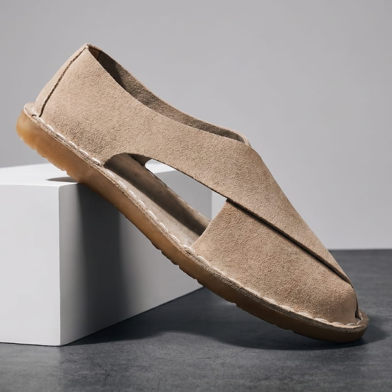 Luciano Suede Sandals – Cross-Wrap Cushioned Open-Side Summer Footwear