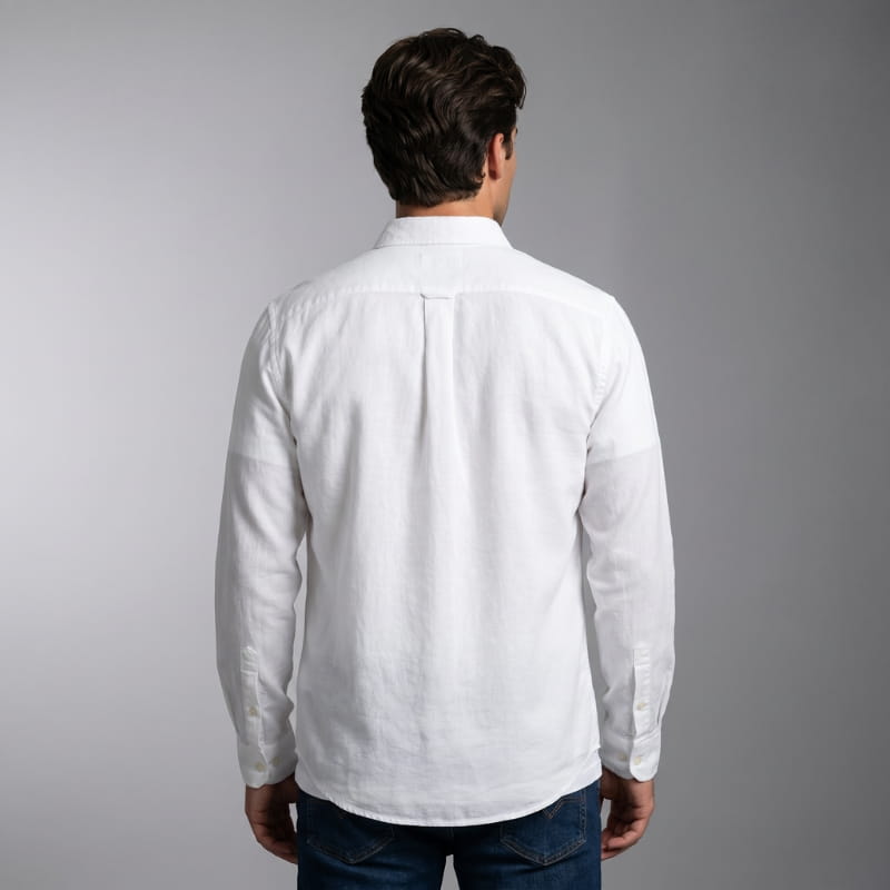 Connor Linen Long Sleeve Shirt – Tailored Breathable Striped-Placket Everyday Apparel