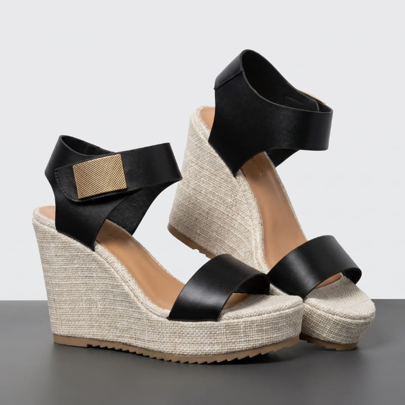 Valeria Platform Wedge Sandals – Colorblock Cushioned Ankle-Strap Summer Footwear