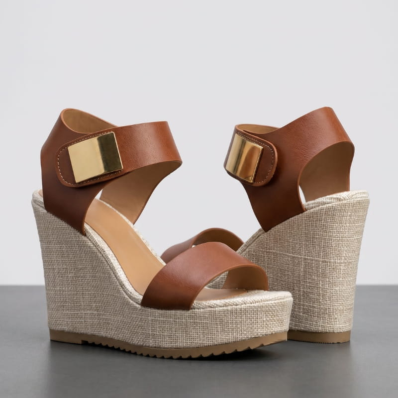Valeria Platform Wedge Sandals – Colorblock Cushioned Ankle-Strap Summer Footwear