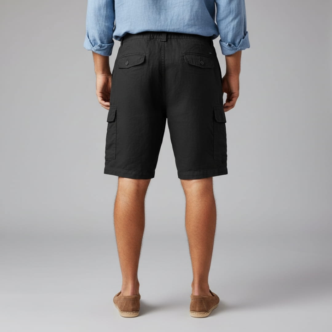 Adrian Cotton Linen Cargo Shorts – Relaxed Fit Breathable Summer Shorts