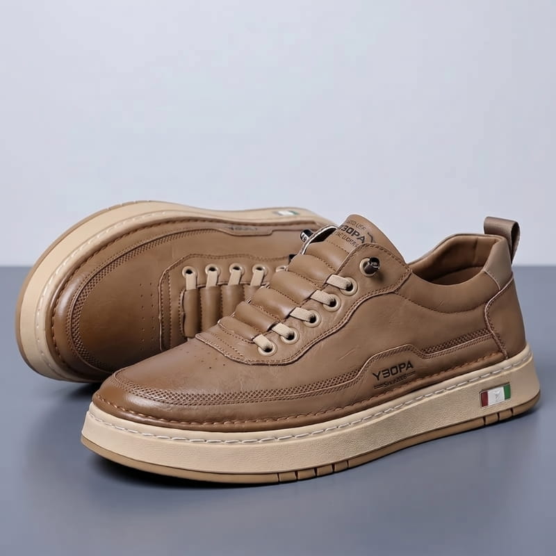 Giovanni Leather Casual Trainers – Cushioned Lightweight Streetwear Shoes