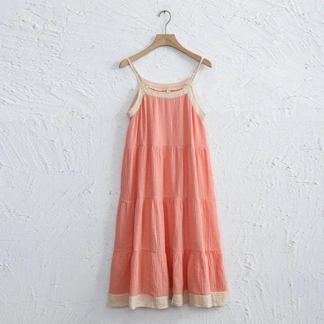 Isolde Pure Cotton Patchwork Sundress – Lightweight Casual Summer Dress