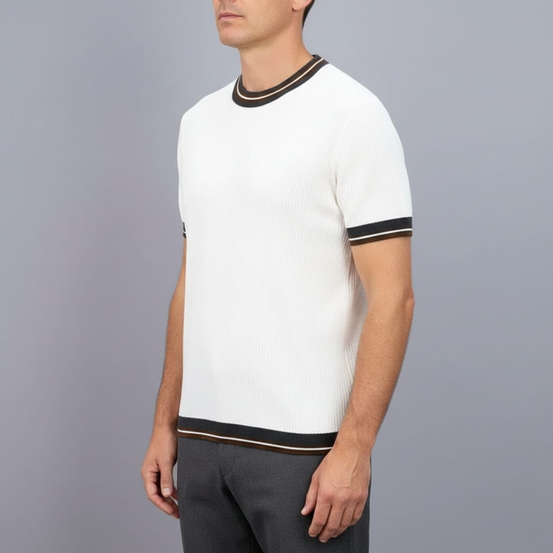 Jack Men’s Short Sleeve Shirt – Ribbed Cotton Crewneck
