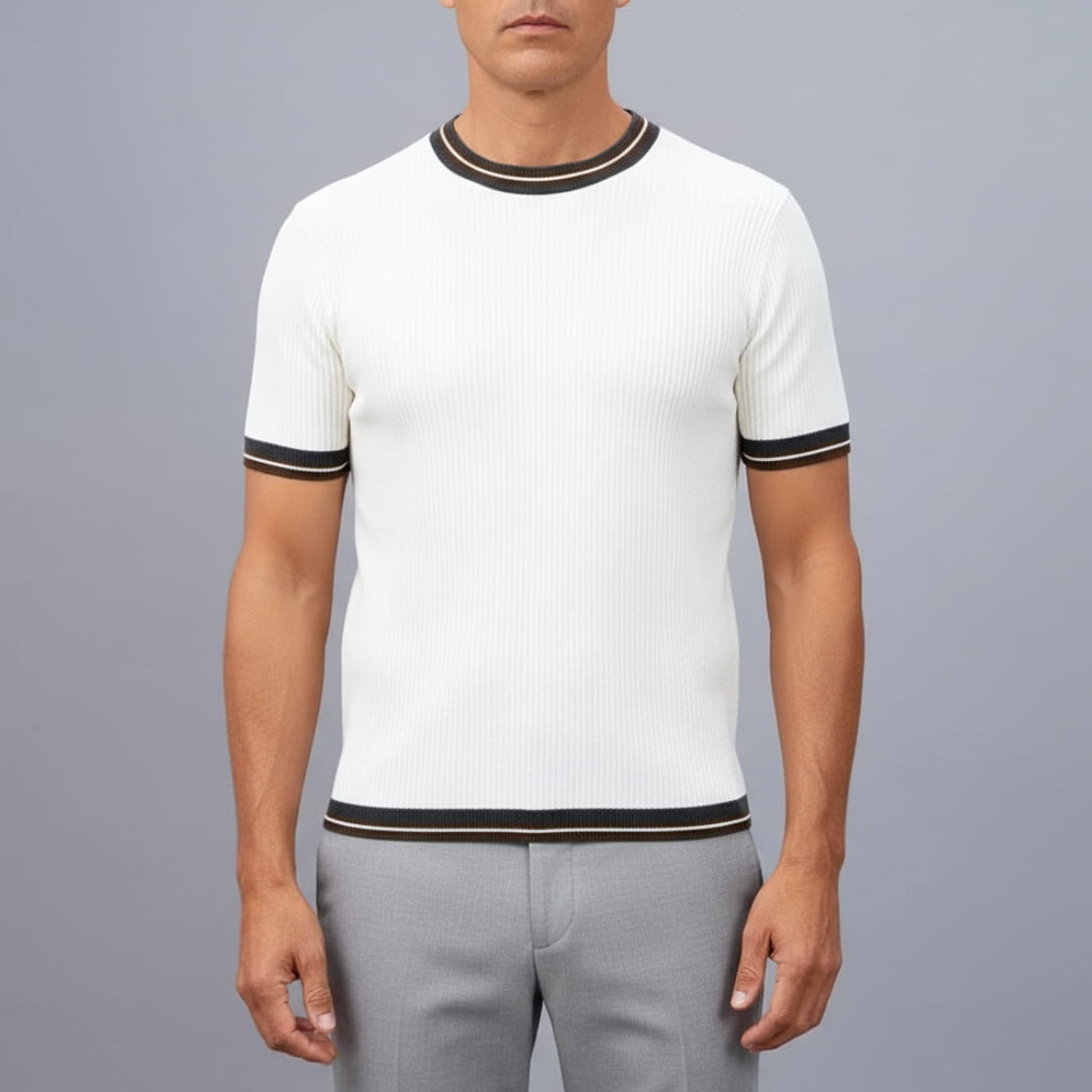 Jack Men’s Short Sleeve Shirt – Ribbed Cotton Crewneck