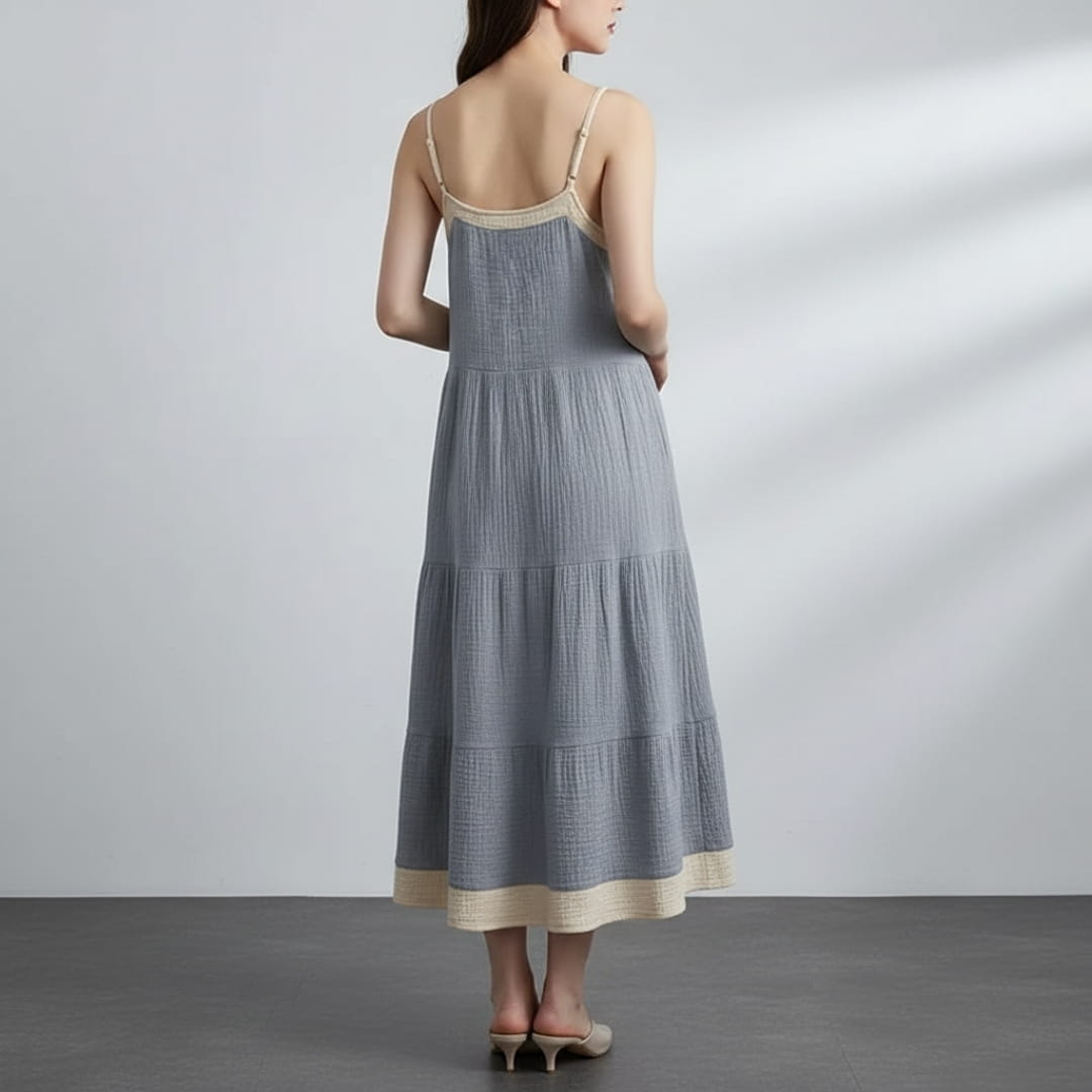 Isolde Pure Cotton Patchwork Sundress – Lightweight Casual Summer Dress