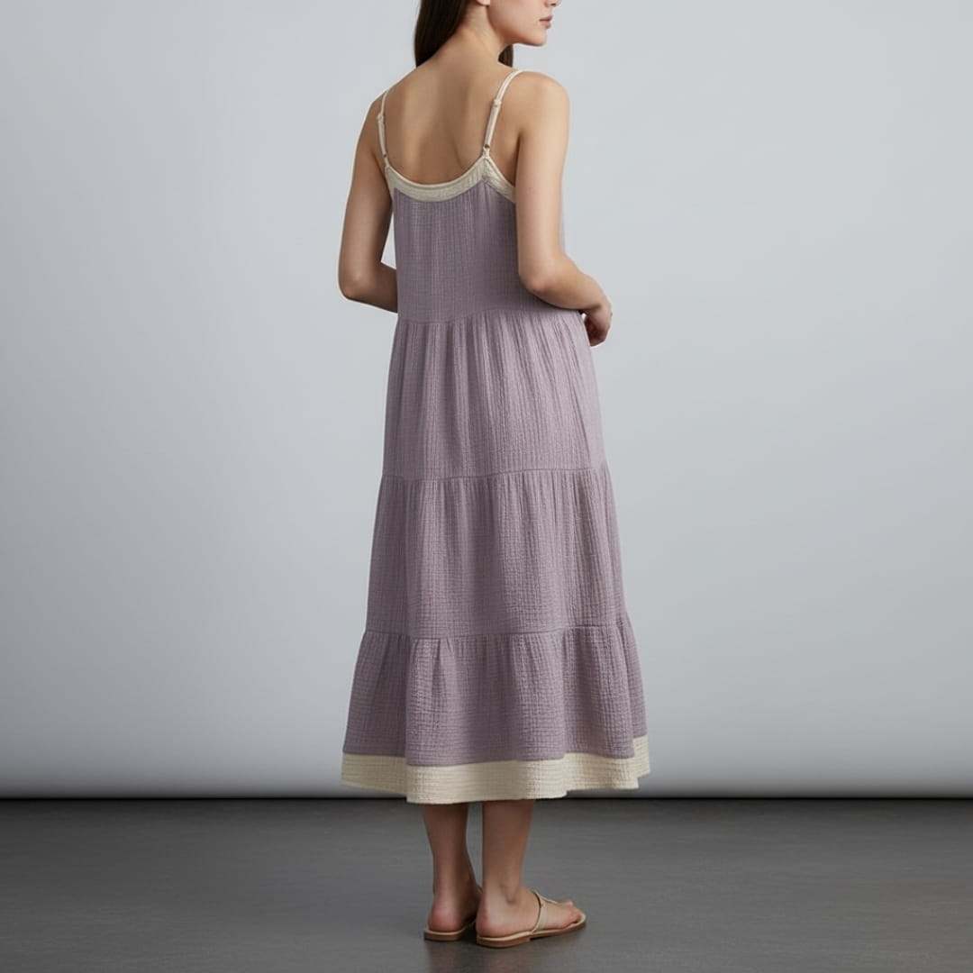 Isolde Pure Cotton Patchwork Sundress – Lightweight Casual Summer Dress