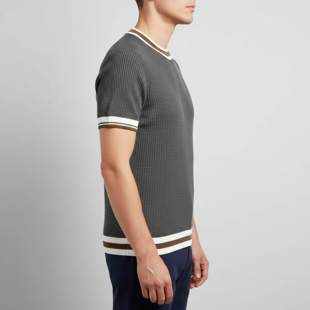 Jack Men’s Short Sleeve Shirt – Ribbed Cotton Crewneck