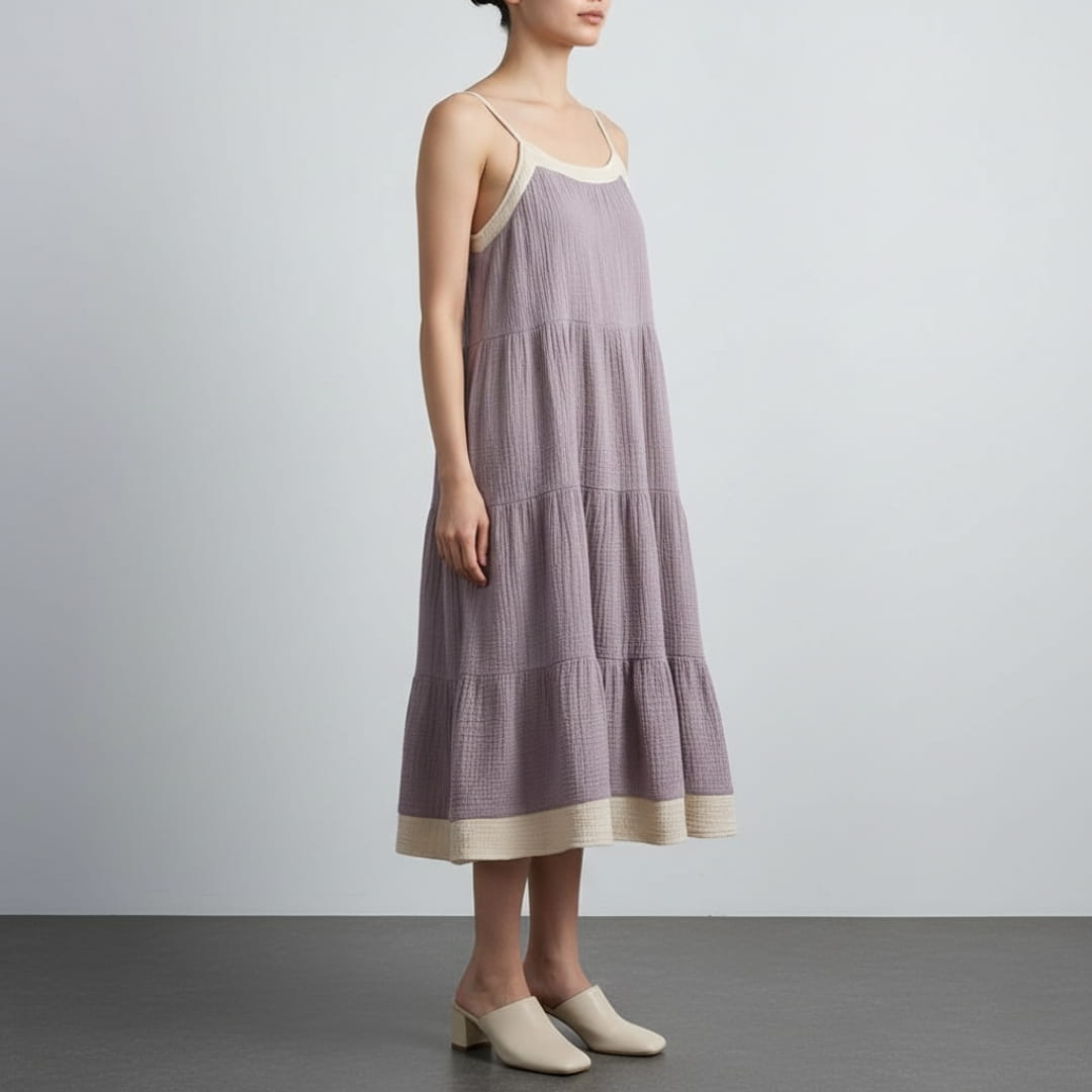 Isolde Pure Cotton Patchwork Sundress – Lightweight Casual Summer Dress
