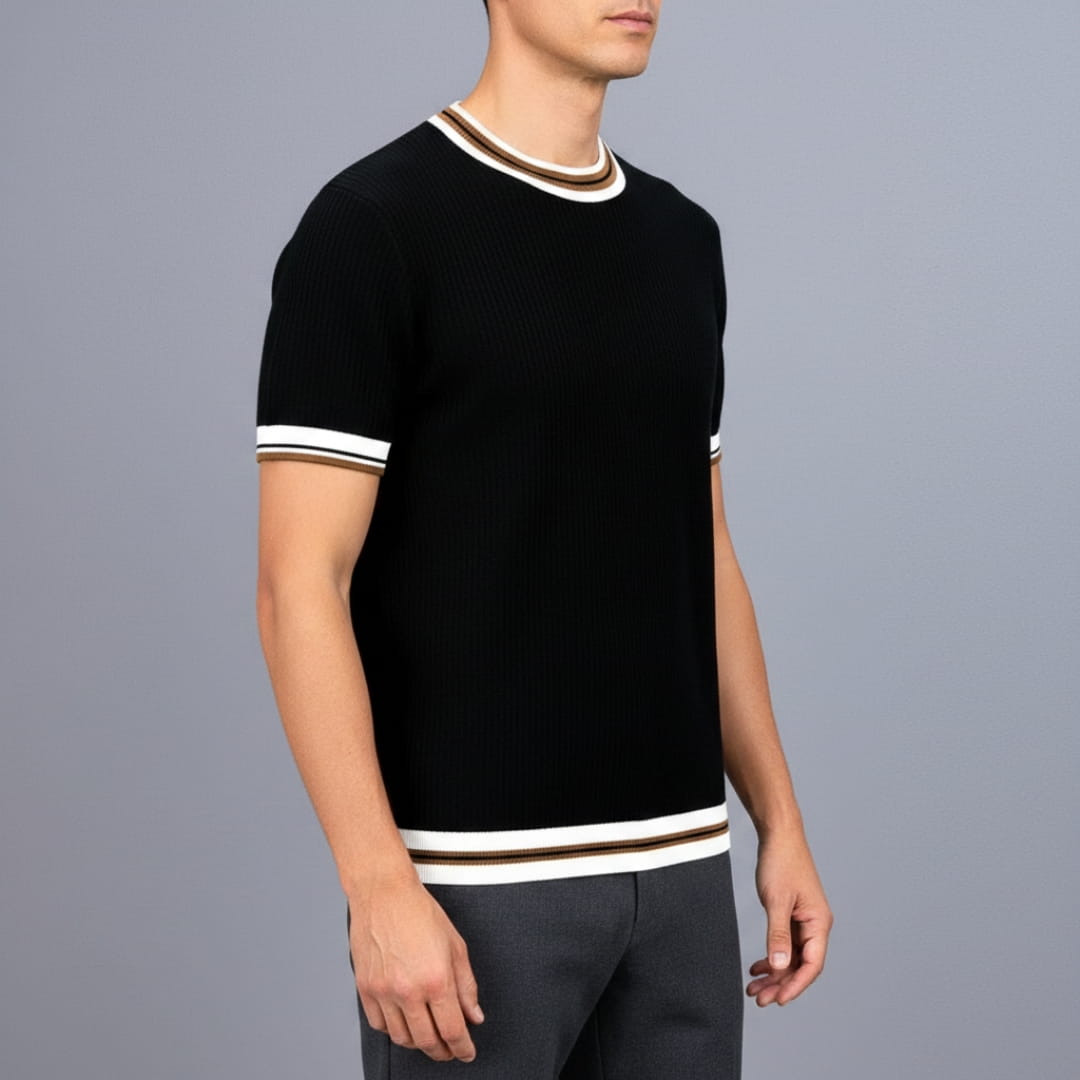 Jack Men’s Short Sleeve Shirt – Ribbed Cotton Crewneck