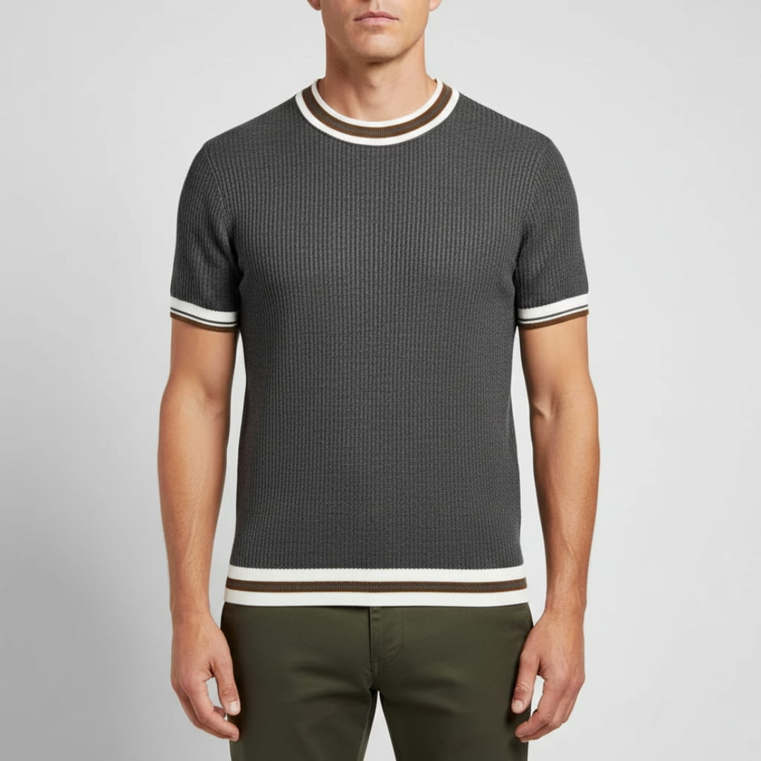 Jack Men’s Short Sleeve Shirt – Ribbed Cotton Crewneck