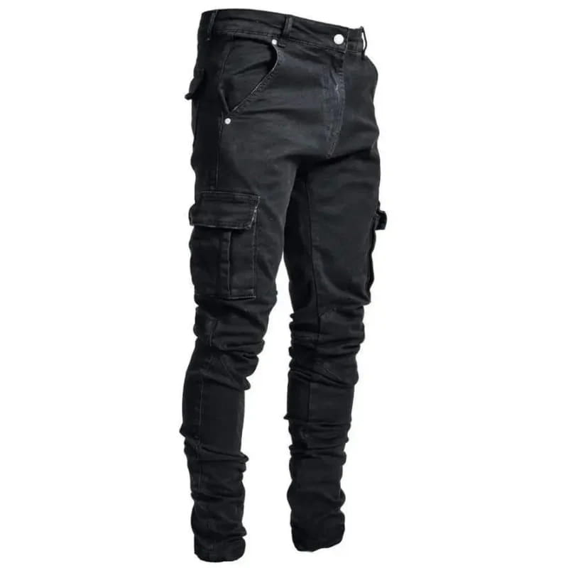 Matteo Stretch Cargo Jeans – Slim Tapered Utility Streetwear Denim Trousers