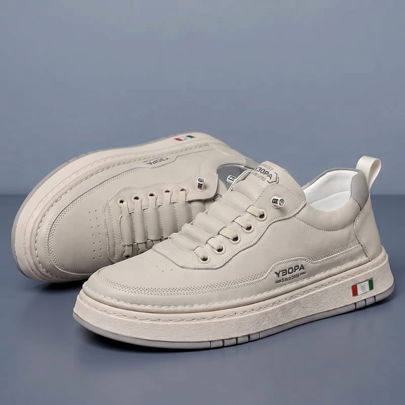 Giovanni Leather Casual Trainers – Cushioned Lightweight Streetwear Shoes