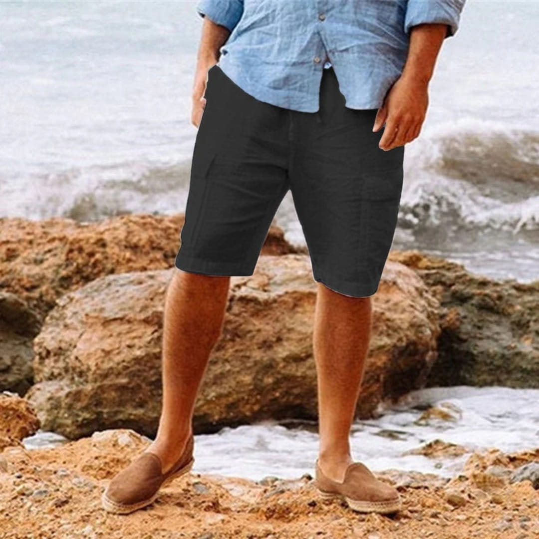 Adrian Cotton Linen Cargo Shorts – Relaxed Fit Breathable Summer Shorts