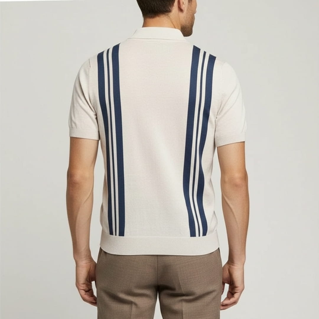 Sebastian Men’s Striped Polo Shirt – Soft Cotton Short Sleeve