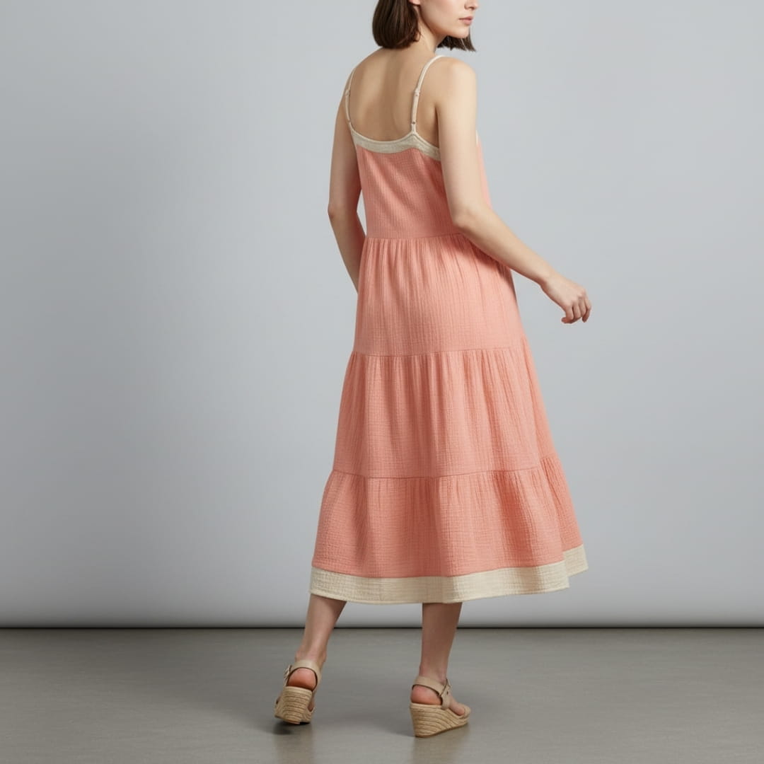 Isolde Pure Cotton Patchwork Sundress – Lightweight Casual Summer Dress